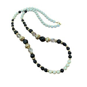 Vintage Komatsu Japan Long Statement Bauble Necklace